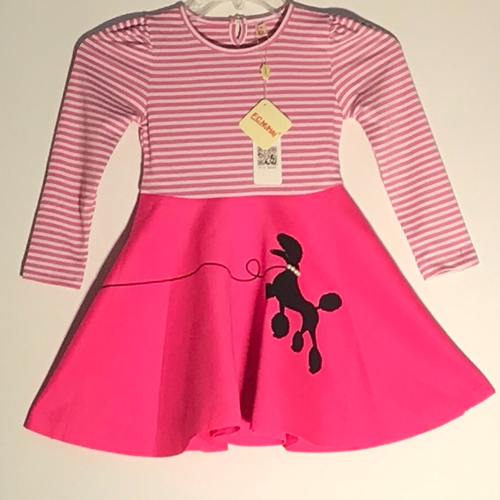 GIRLS STYLISH POODLE DRESS SIZE 10-11